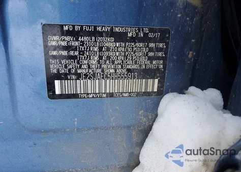 2017 Subaru Forester 2.5I Premium из США, поврежденный, VIN JF2SJAEC5HH555913